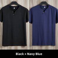 Bin Geo Bolo | New Cotton V-Neck Short Sleeve Simple Button T-Shirt