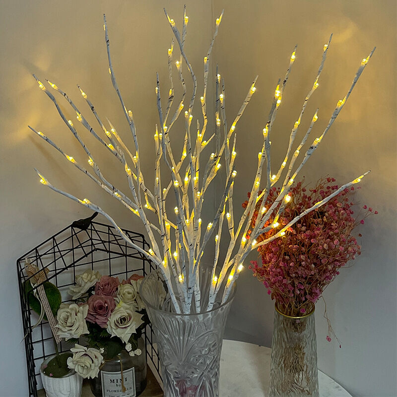 LED White Birch Branch Lights 20LED Battery Operated Fairy Twig Lamp for Christmas Wedding Home Party Table Decoration