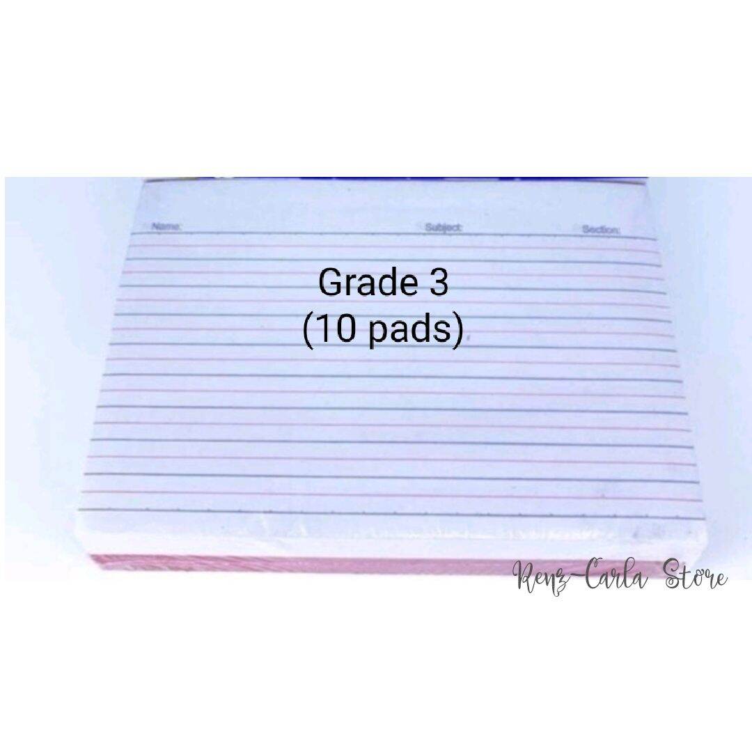 Grade 3 Pad Paper Size