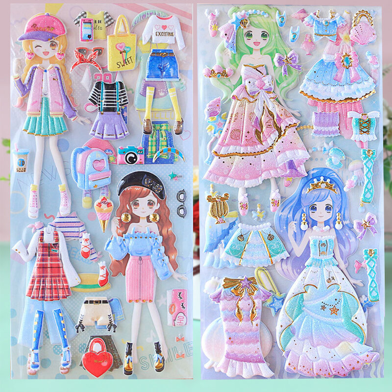 Dress up 2025 doll sticker book