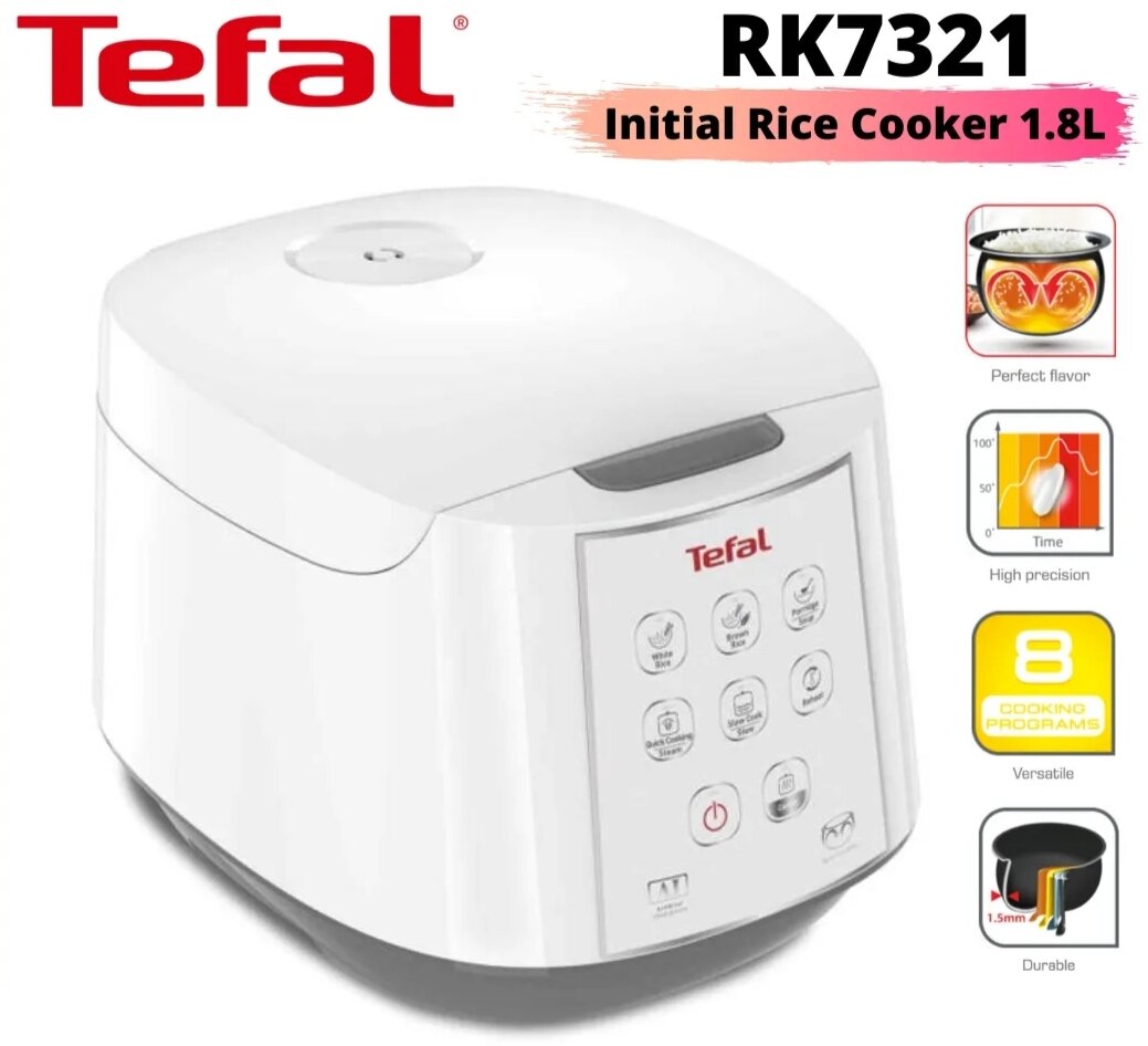 (100% Authentic) Tefal RK7321 Easy Rice Spherical Pot Rice Cooker 1.8L