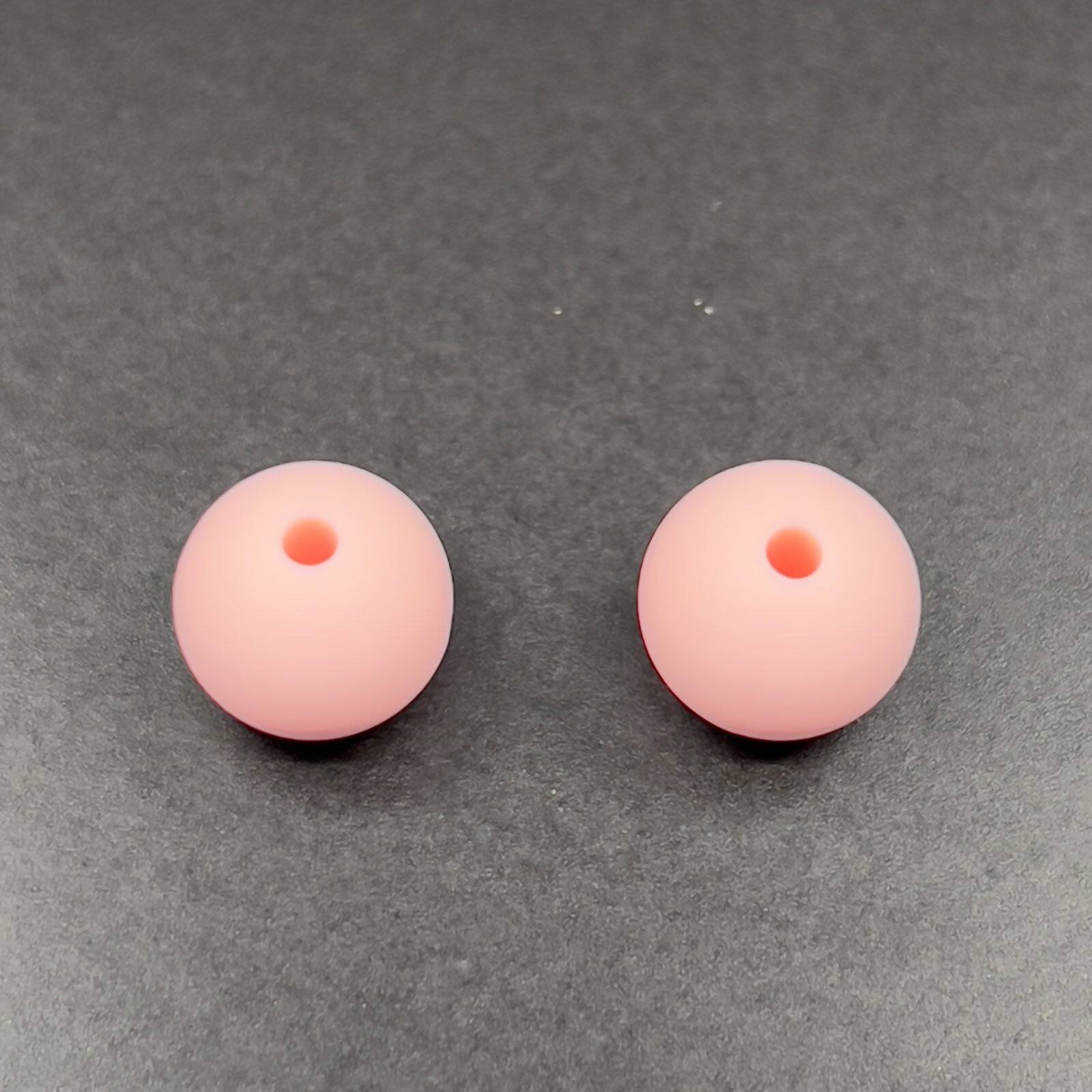 Veeds 2 Pcs Round Peach Bead 10mm Silicone DIY Beads Art and Craft