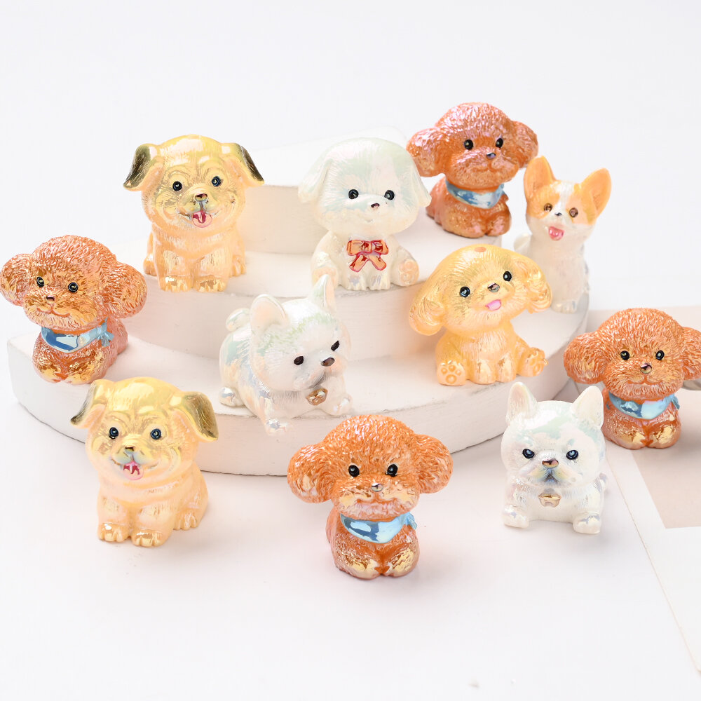 5Pcs Various Dog Shape Resin Beads Loose Space Beads For DIY Handmade Beaded Pen Keychain Bracelet Necklace Craft Making