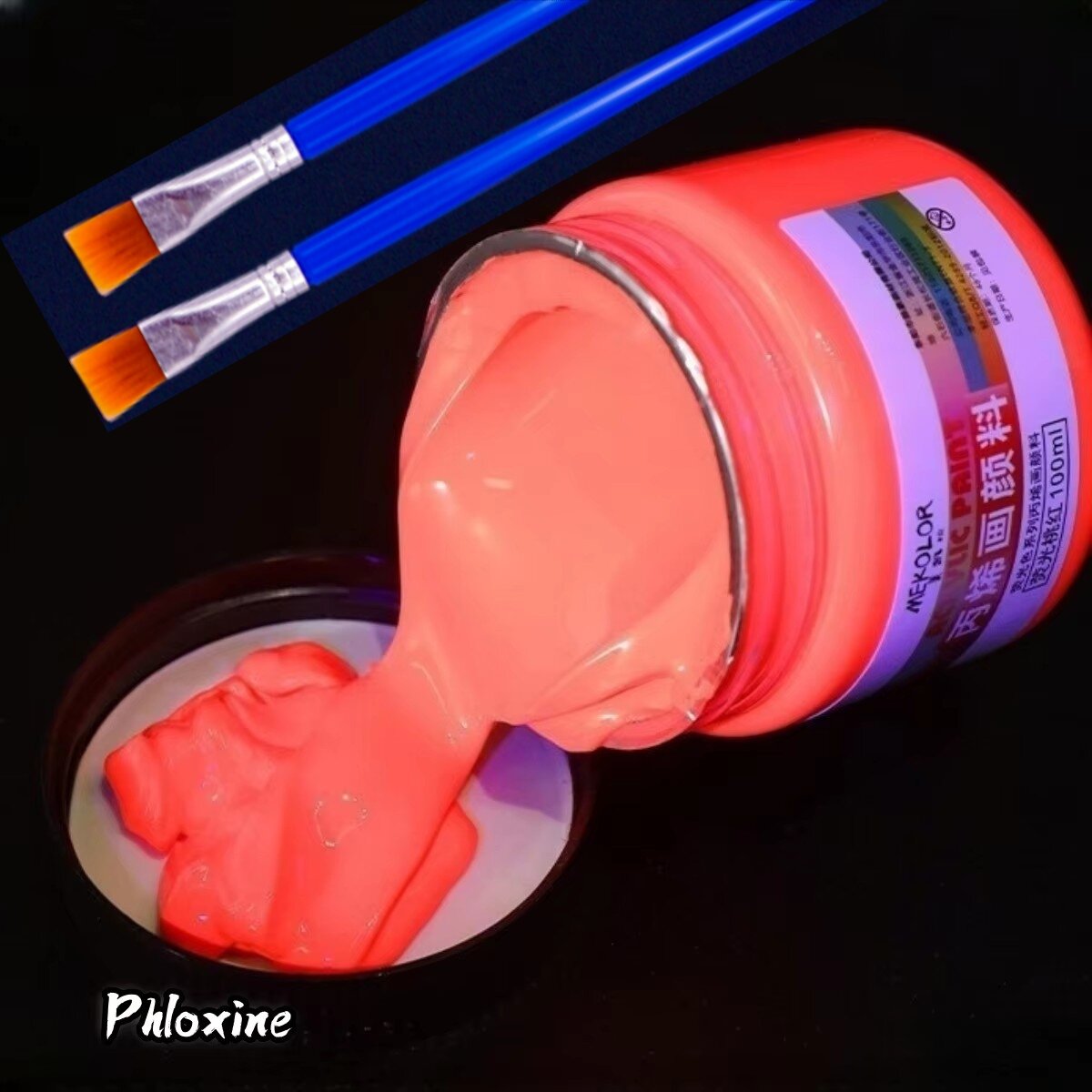 100ml Metallic Acrylic Paint 20 Colors Iridescent Acrylic Paints with 2 Brushes Non-Toxic Non-Fading Art Craft Painting Supplies