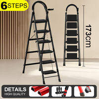 4/5/6 Step Ladder Foldable Aluminum heavy-duty indoor stair herringbone multi-functional thickened anti-slip portable step ladder