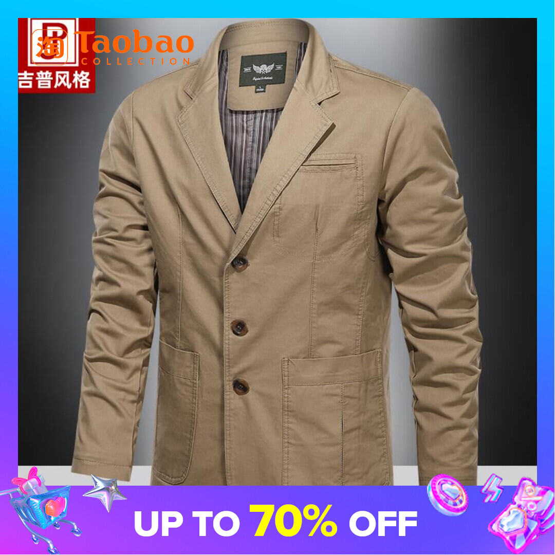 2022 Casual Men's Spring/Autumn Cotton Suit Jacket 