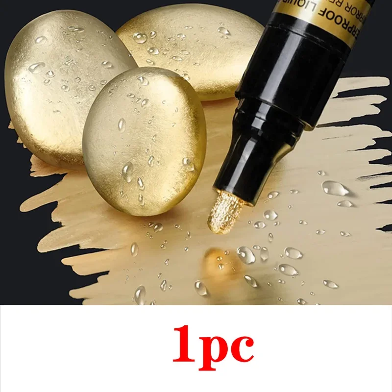3/2/1pcs Chrome Mirror Marker Pen 2mm DIY Reflective Paint Pen Permanent Gold SILVER Marker Touch Up Model Painting Marking
