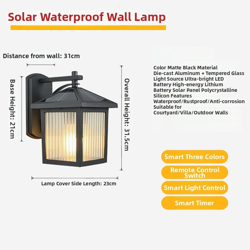 DUOSHANG | Solar Waterproof Outdoor Wall Lamp