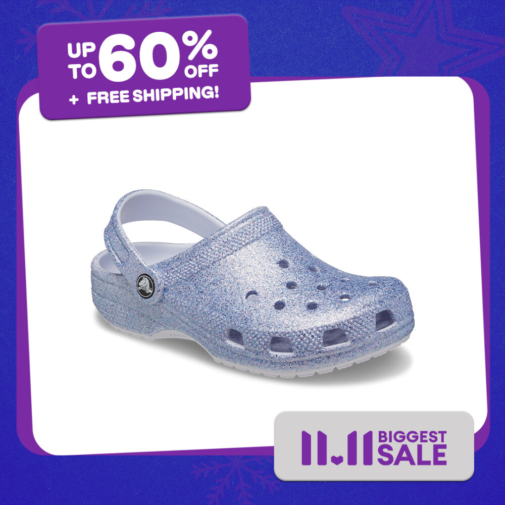 Crocs Kids Classic Clog in Bone Pu Leather Kids Shoes Preppy