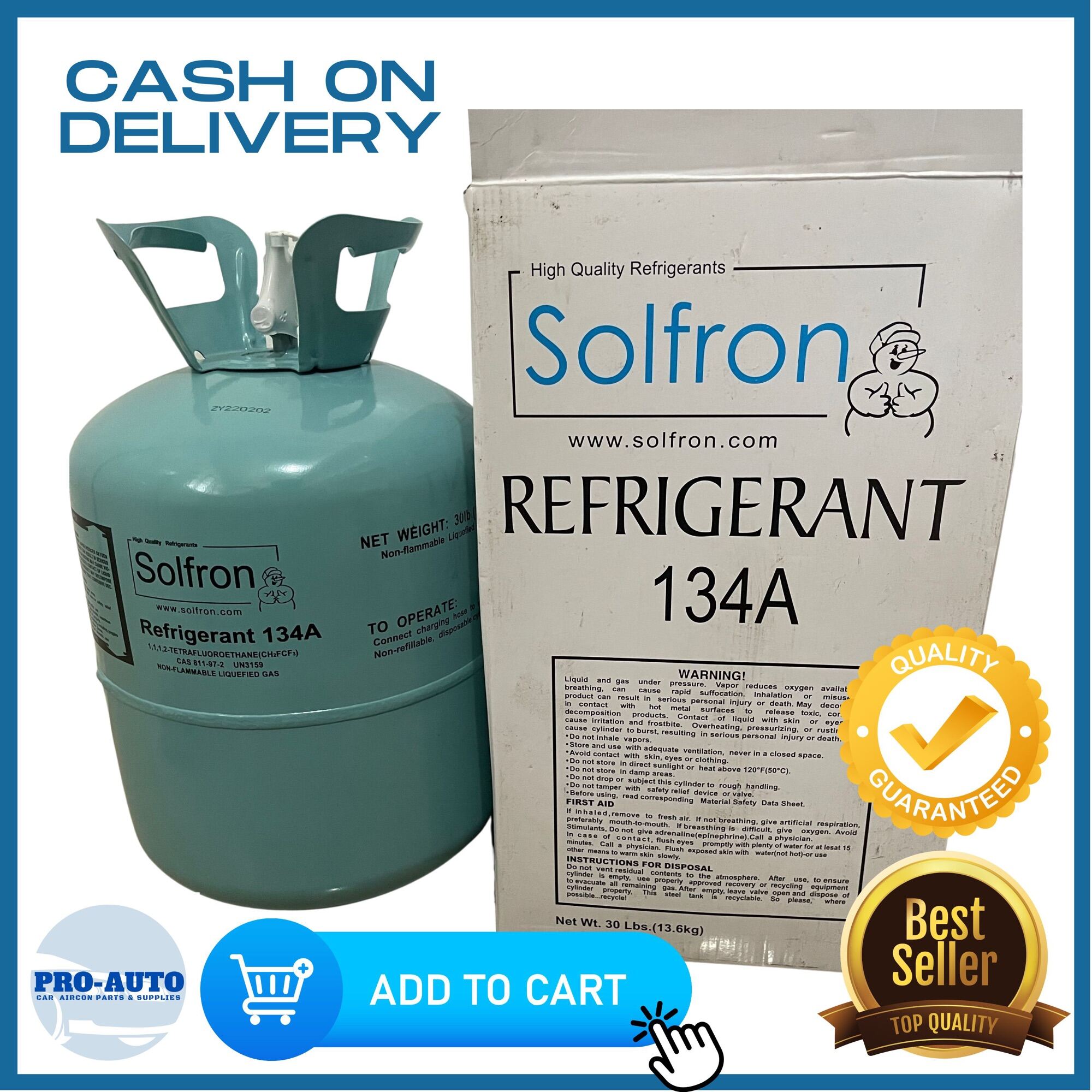 Solfron R134a freon, Car Aircon or Hvac 13.6KG Lazada PH