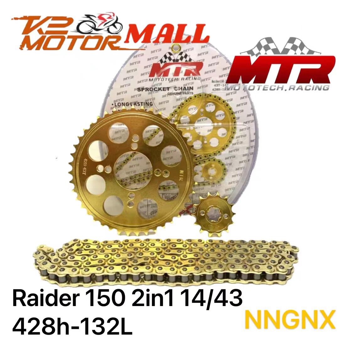 Chain Sprocket Set (gold) MTR For Raider150 Wave125 XRM110/125 LC150