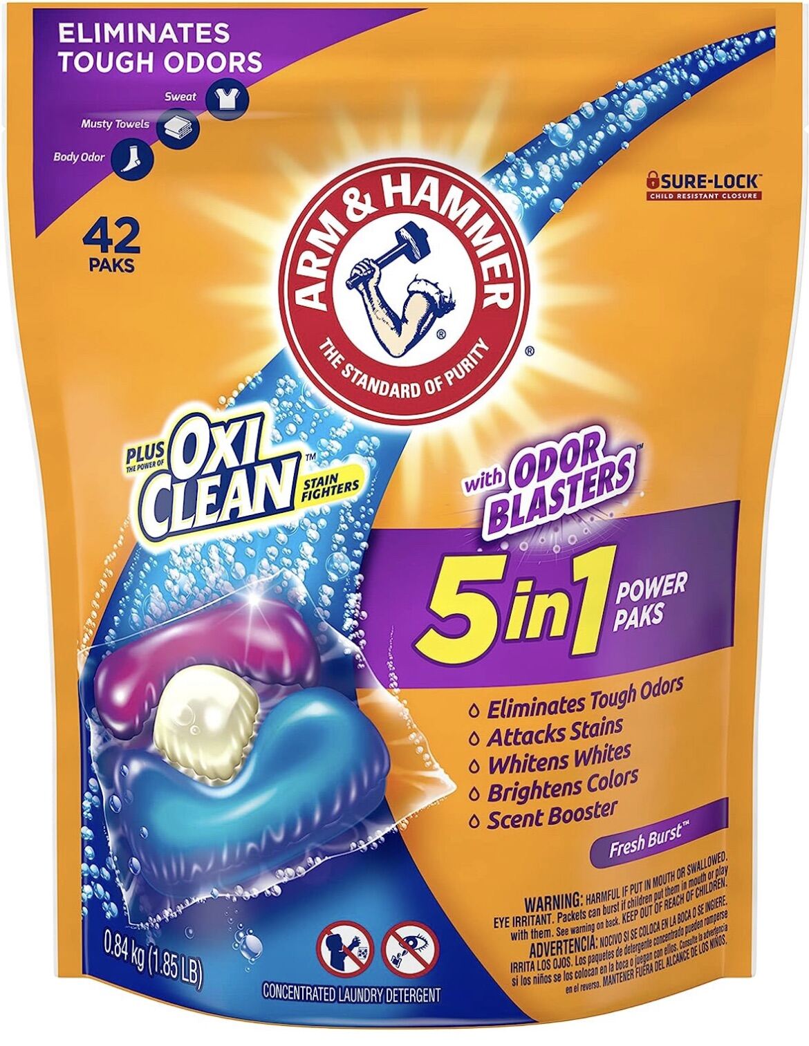 Arm & Hammer Plus Oxiclean With Odor Blasters Laundry Detergent 5-in-1 