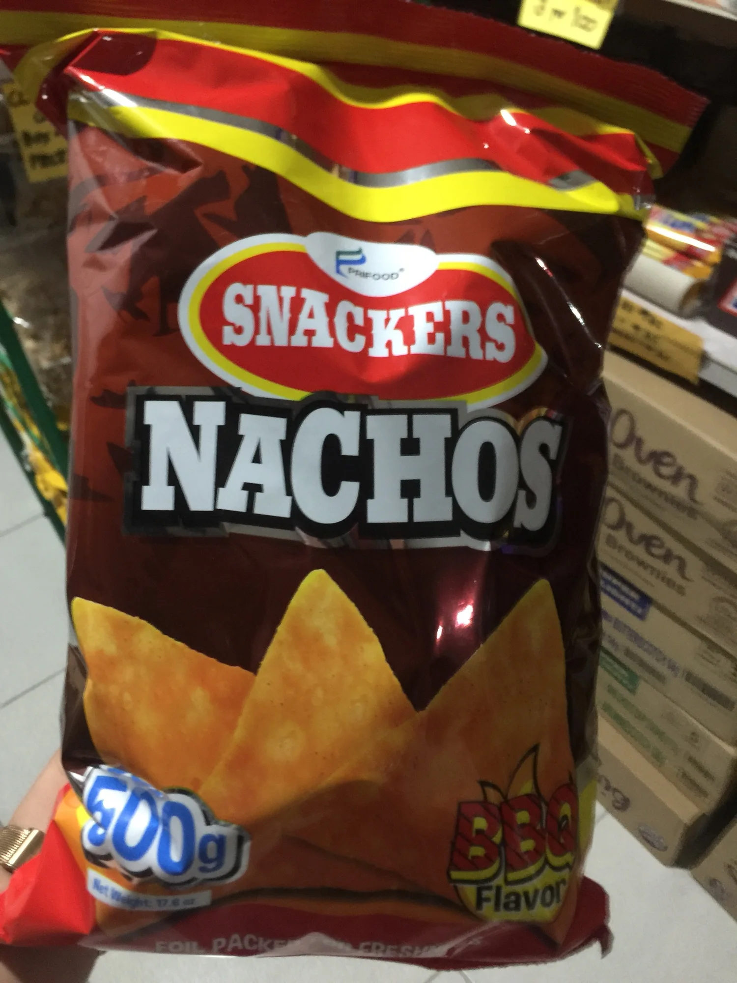 Snackers nachos BBQ flavors