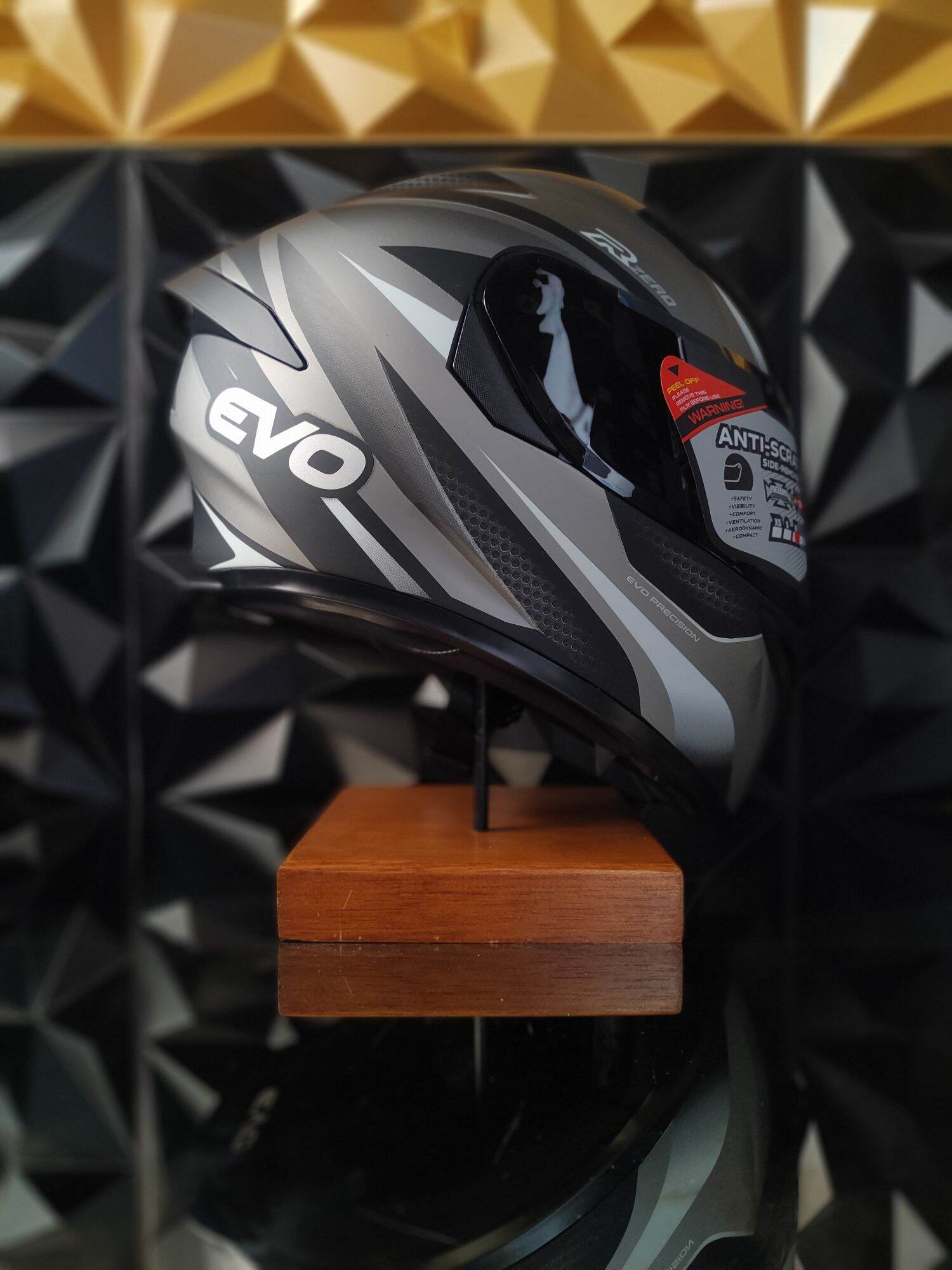 evo helmet dual visor black