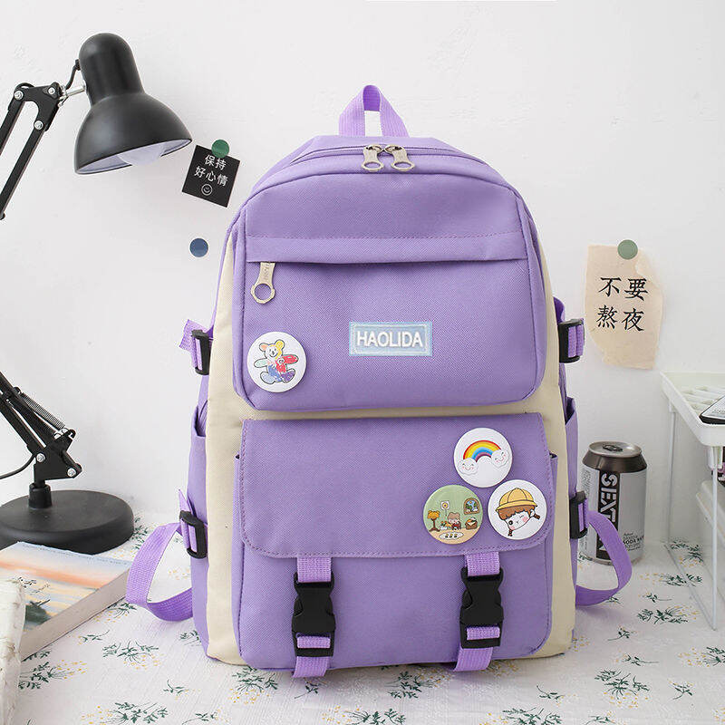 Yuanbang Korean Style Women Backpack School Bag for Teenage Girls Fashion Student Backpack, Adult Unisex, Size: 1 Pack, Purple