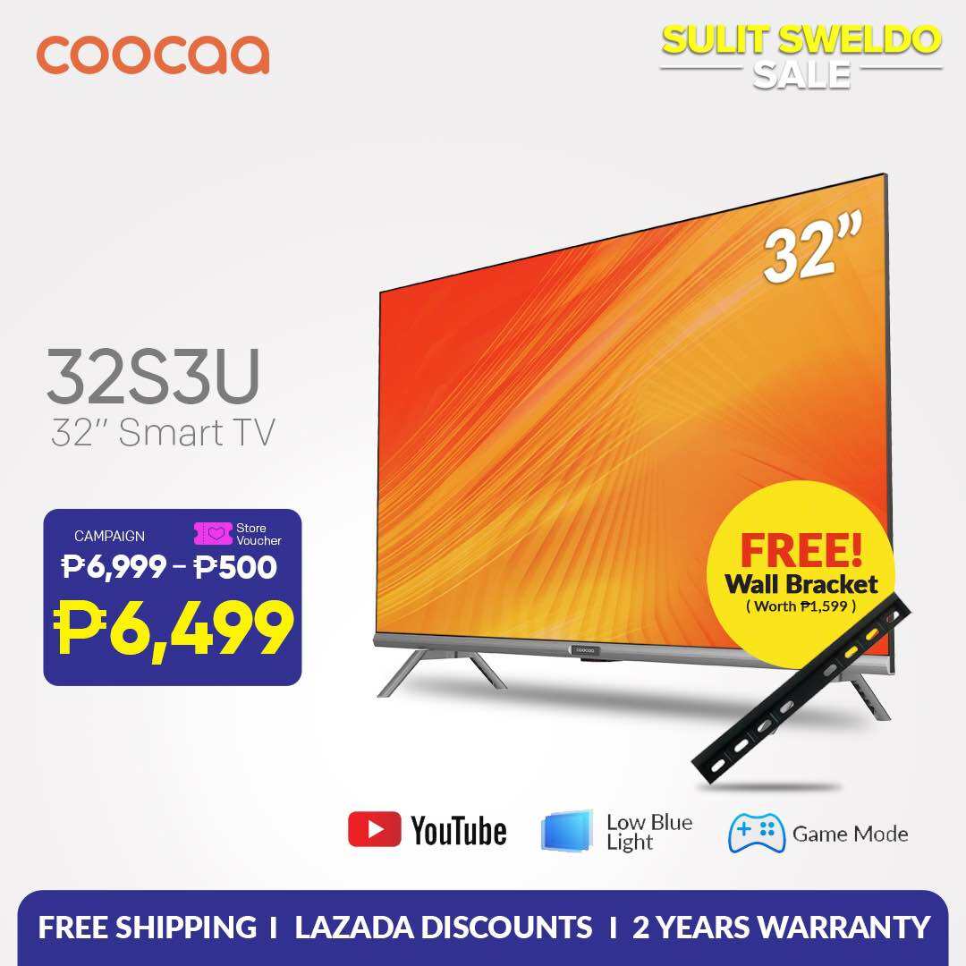 32 Inch ( 32S3U) COOCAA- Smart TV, Youtube, Prime Video, Eye Protection Settings, Web browsers, Boundless Screen