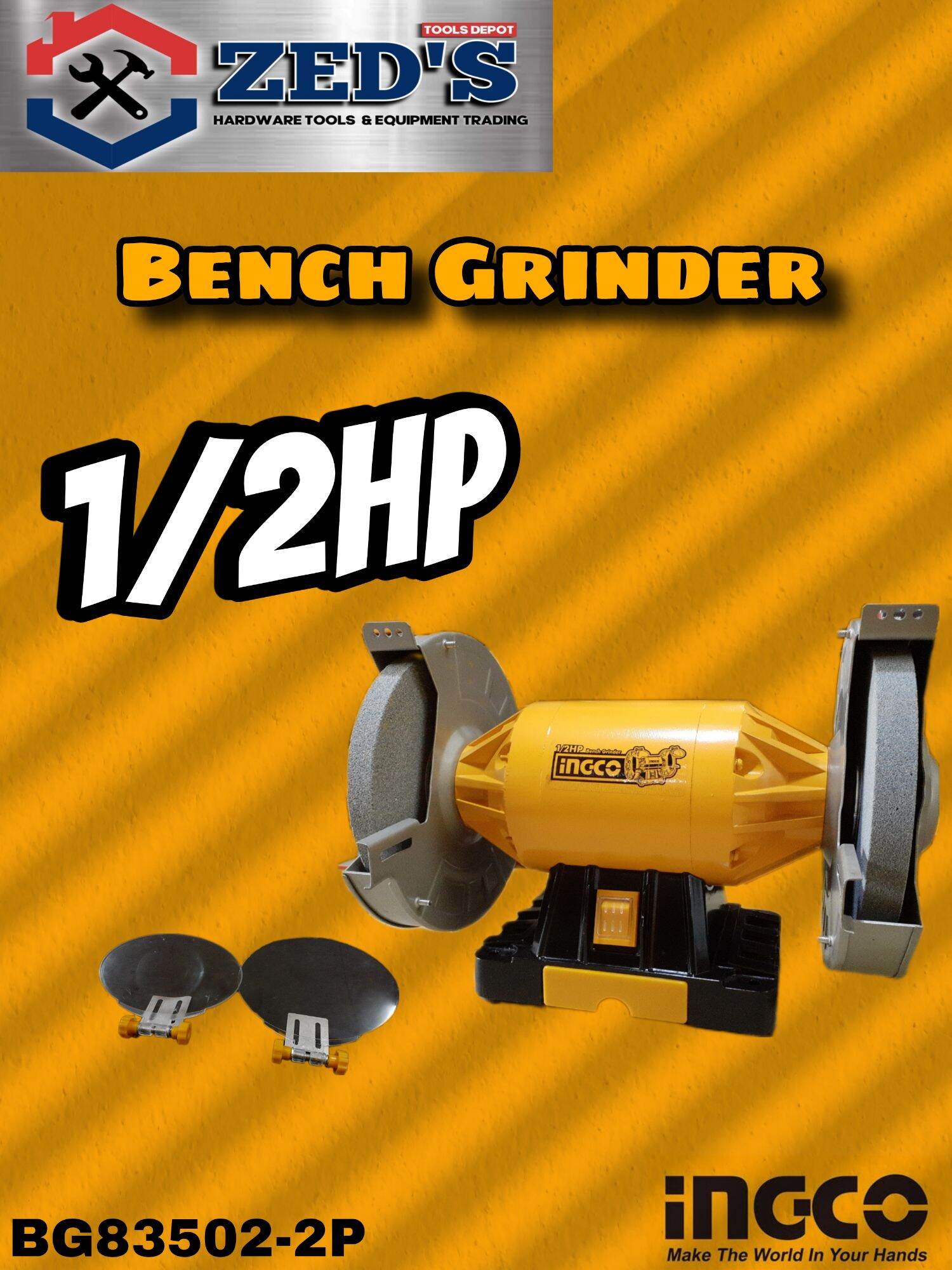 Ingco Bench Grinder 1/2HP (BG835025P) Lazada PH