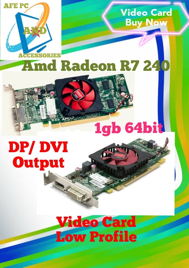 Amd Radeon R7 240 /Dp DVI Output (Refurbished) 1Gb Graphics Memory
