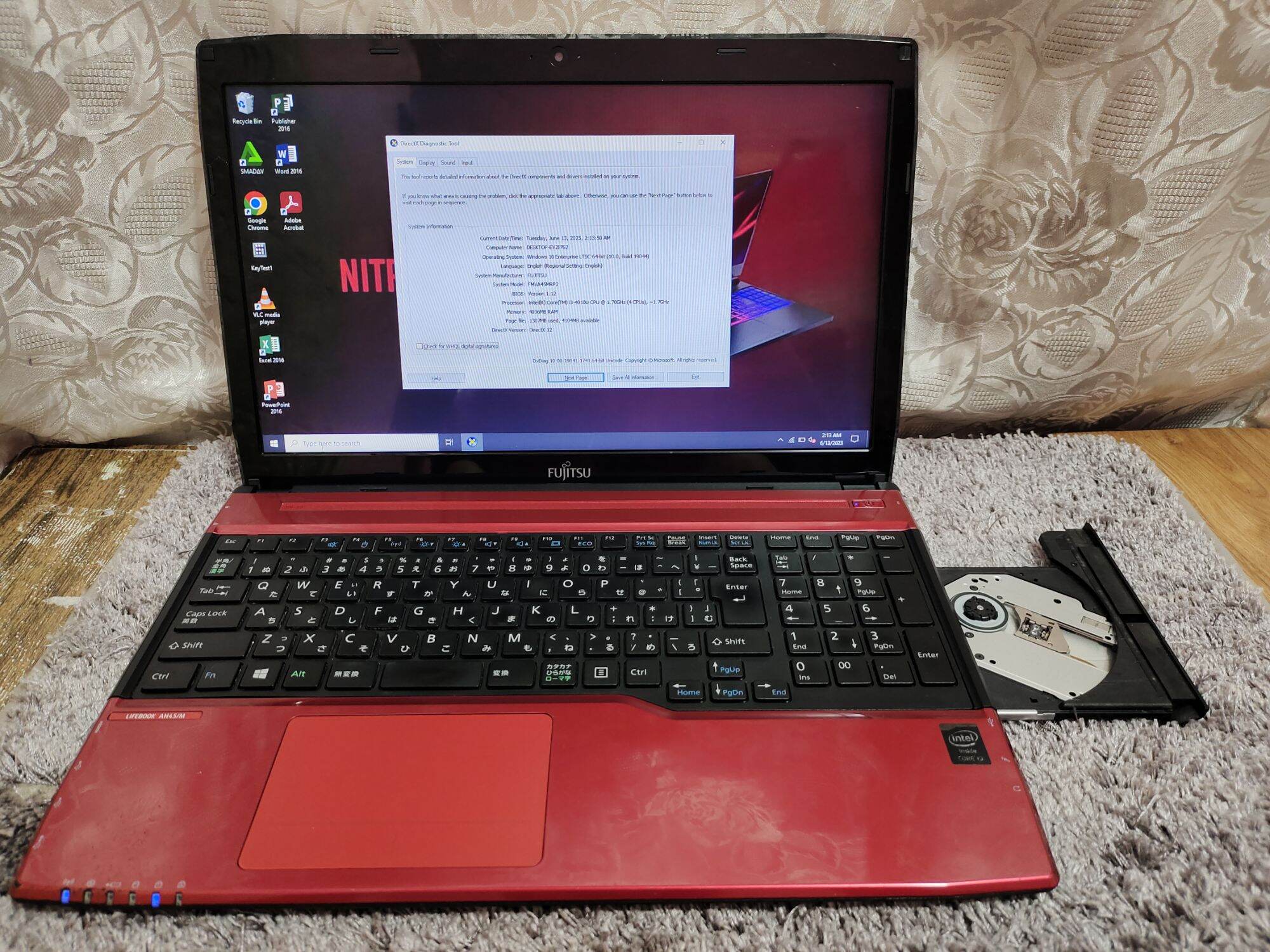 Fujitsu Gaming Laptop, Core i3, 4GB RAM, Windows 10