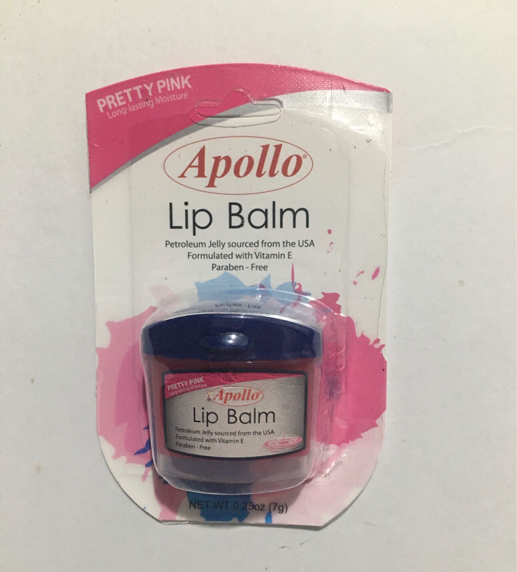 Apollo Lip Balm petroleum jelly Pretty pink long lasting moisture 7g