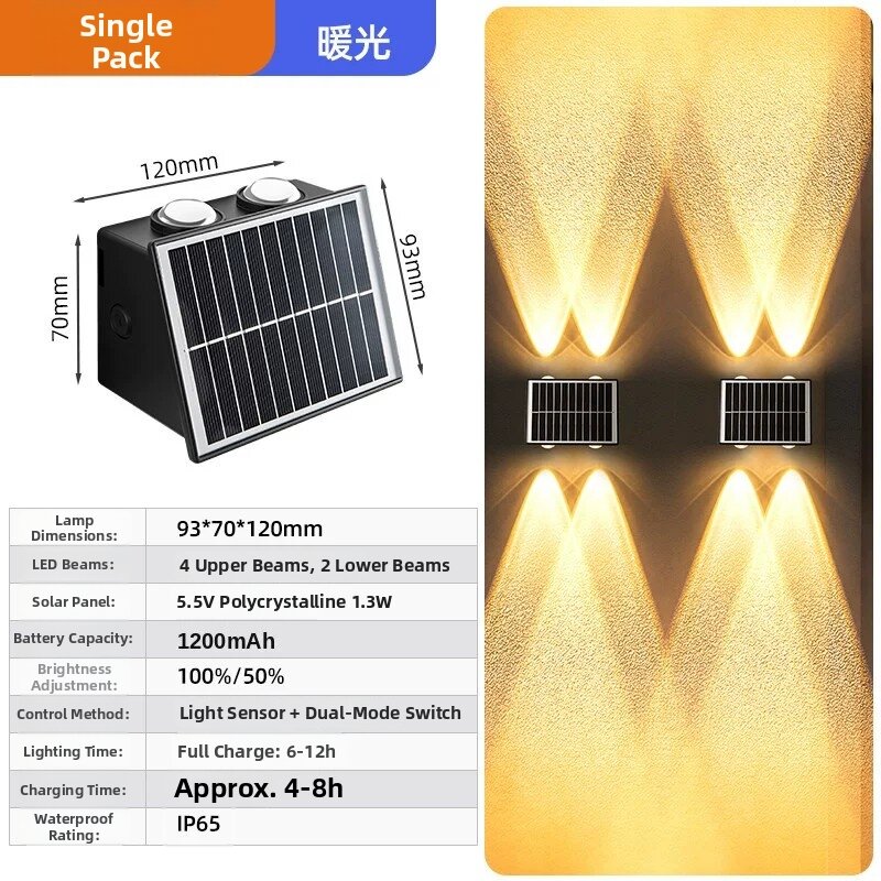Solar Outdoor Wall Washing Light Waterproof