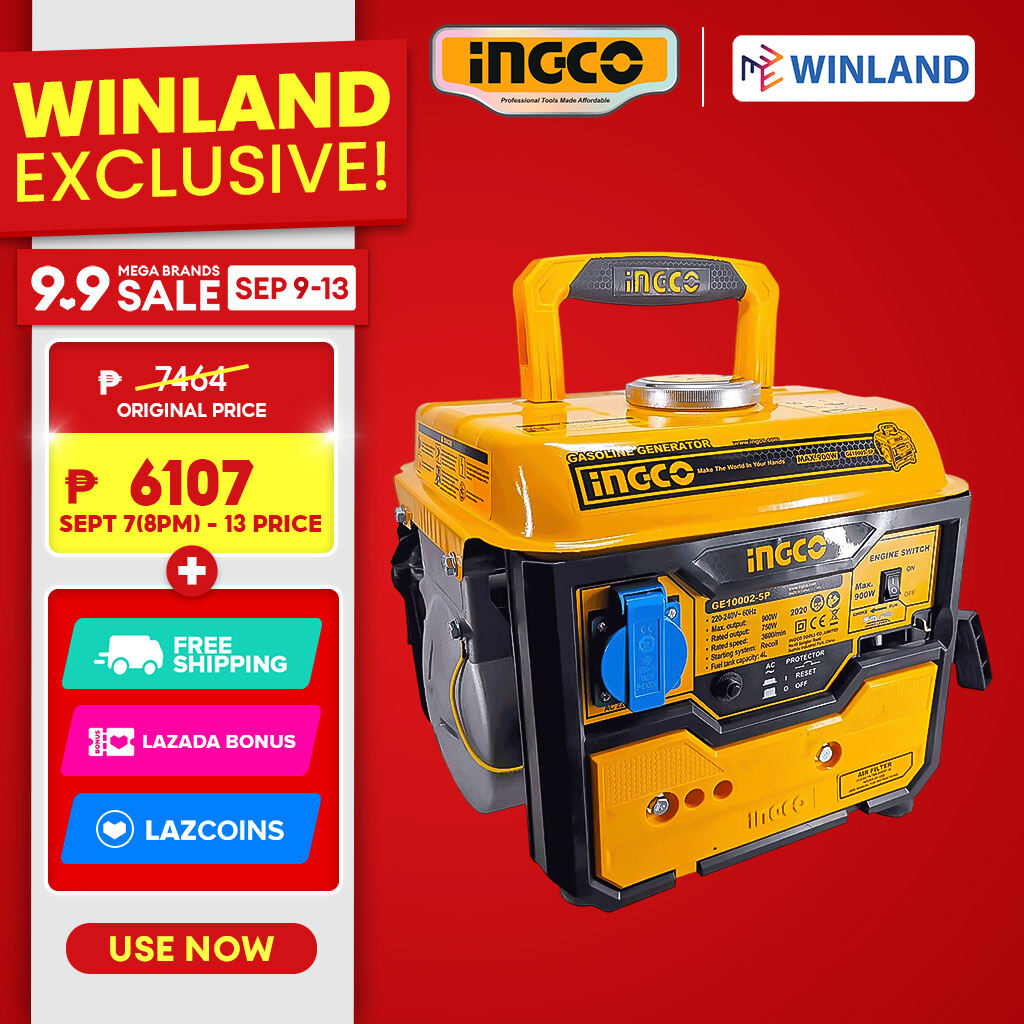 INGCO Portable Gasoline Generator 1KVA 2 Stroke Engine (ING-PT)