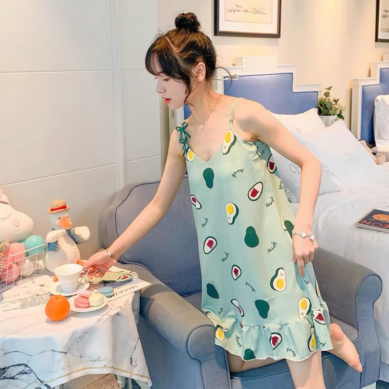 2022 new sexy spaghetti silk dress nightgown sleepwear