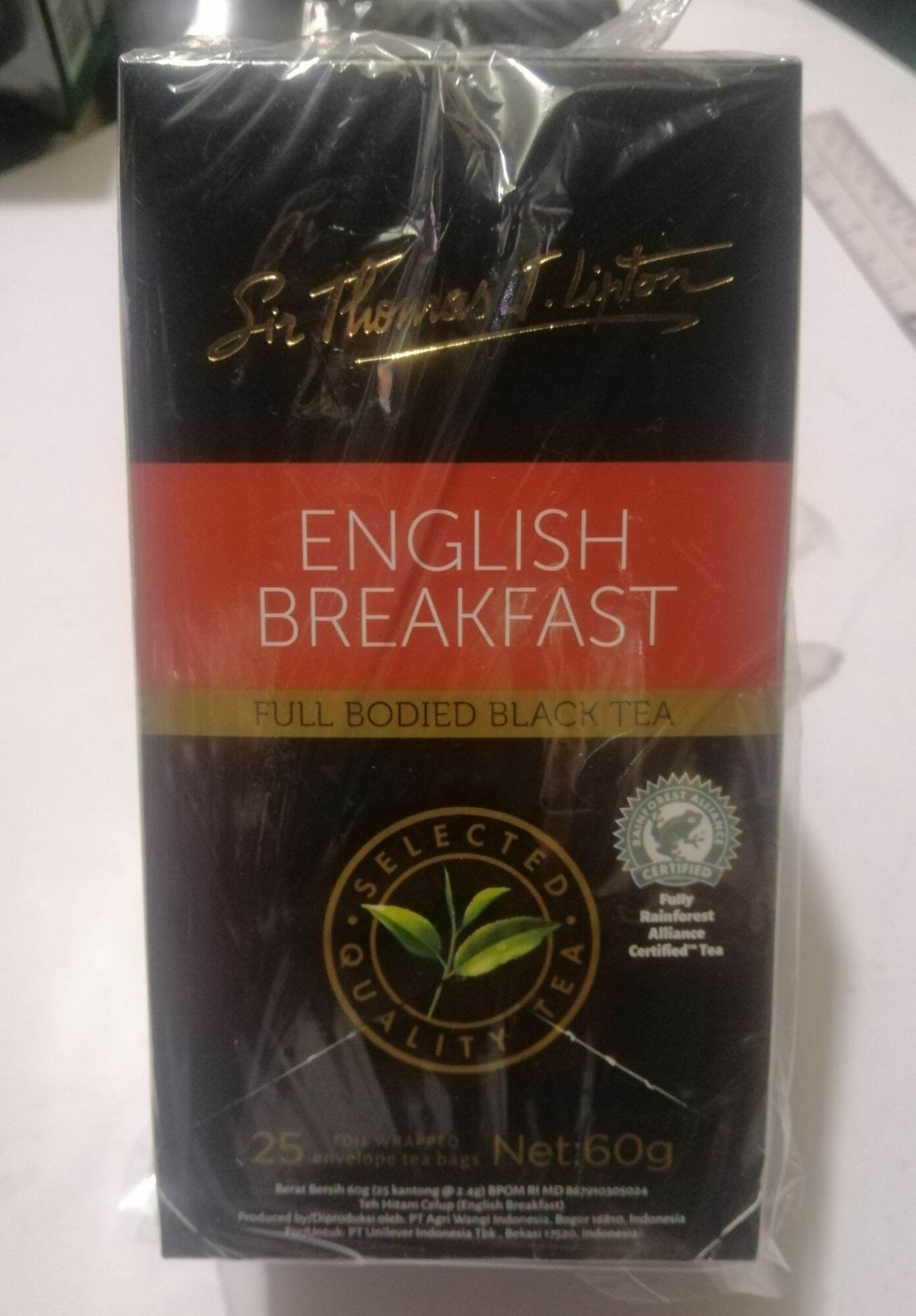 Sir Thomas J. Lipton English Breakfast Black Tea (25 tea bags) Lazada PH