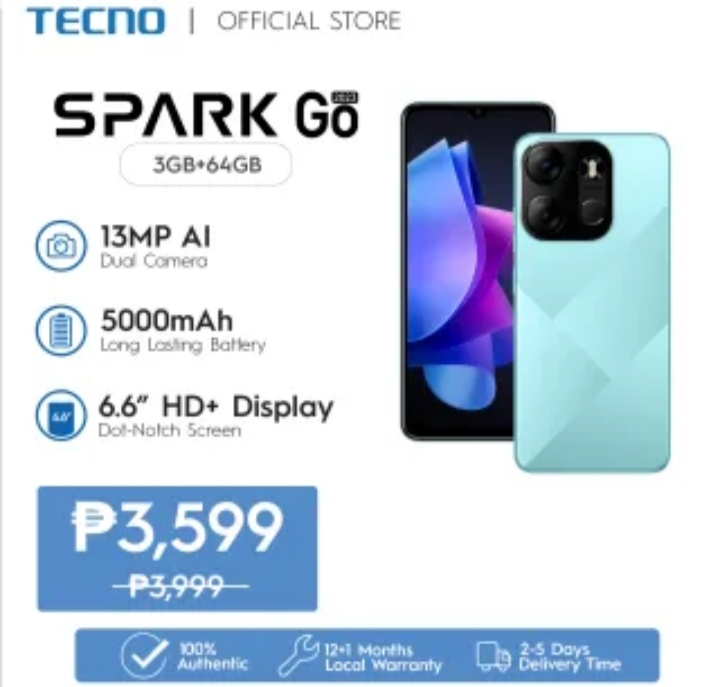 Tecno Spark Go 2023 64GB3+3GB - Ary Store Phone Shop, Phnom Penh