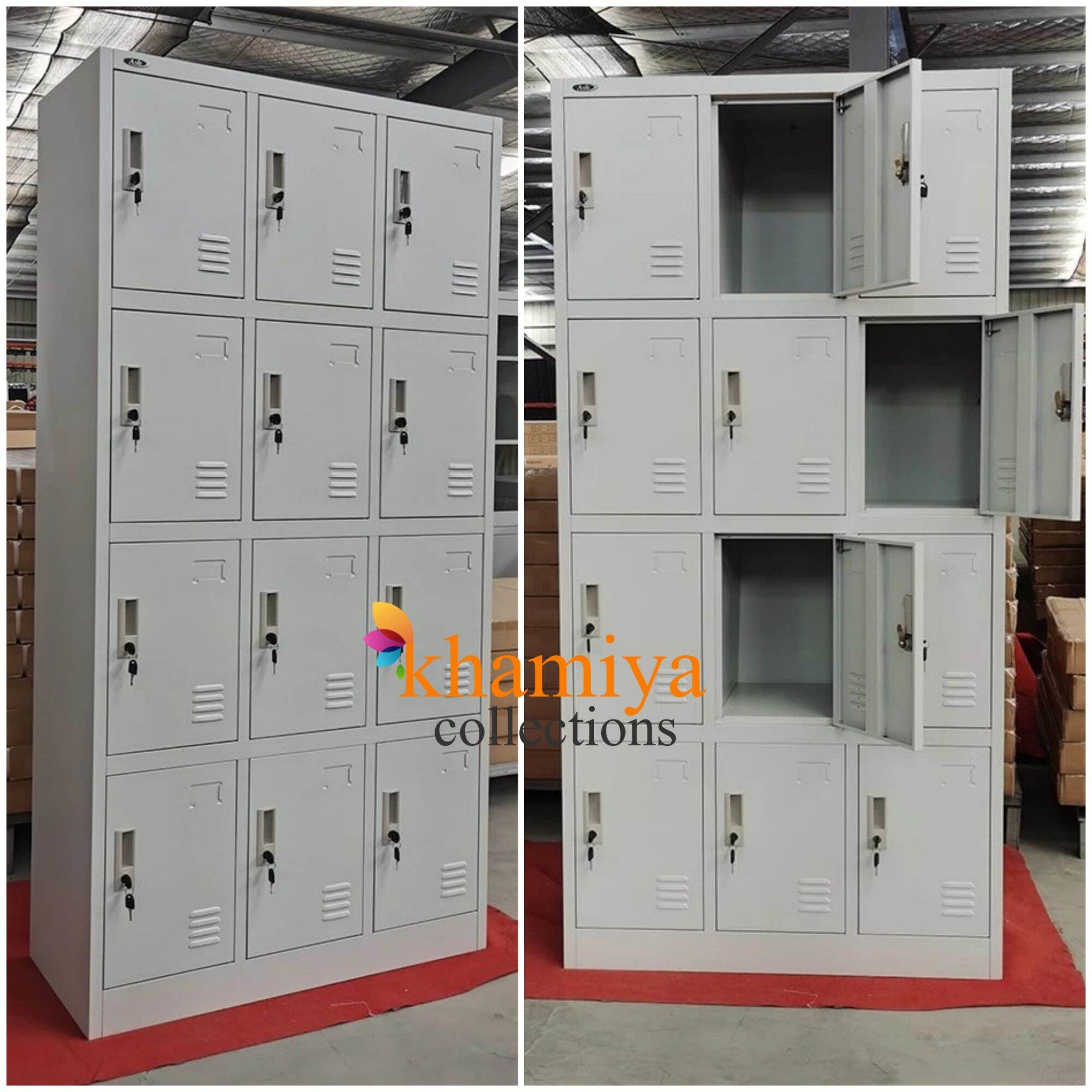 12 DOOR Metal Locker Keylock & Padlock, School Locker, Steel Locker