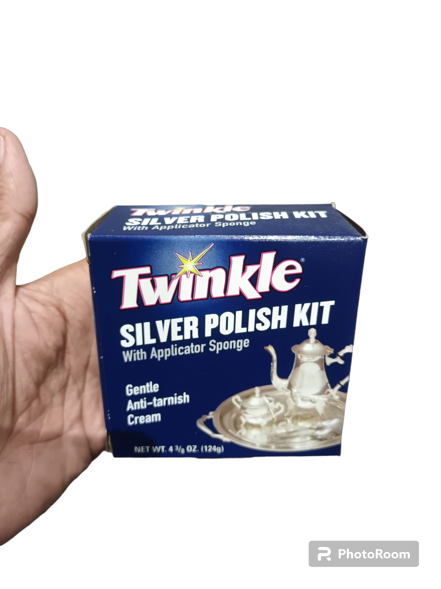 Twinkle Silver Polish Kit With Applicator Sponge, Gentle Anti Tarnish Cream
