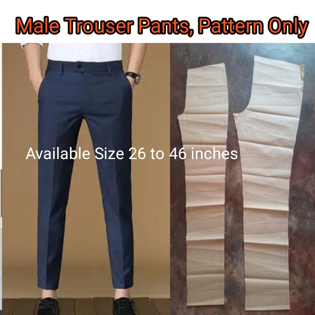 Sewing pattern. Trouser Pants Pattern for Men. Pants Pattern.