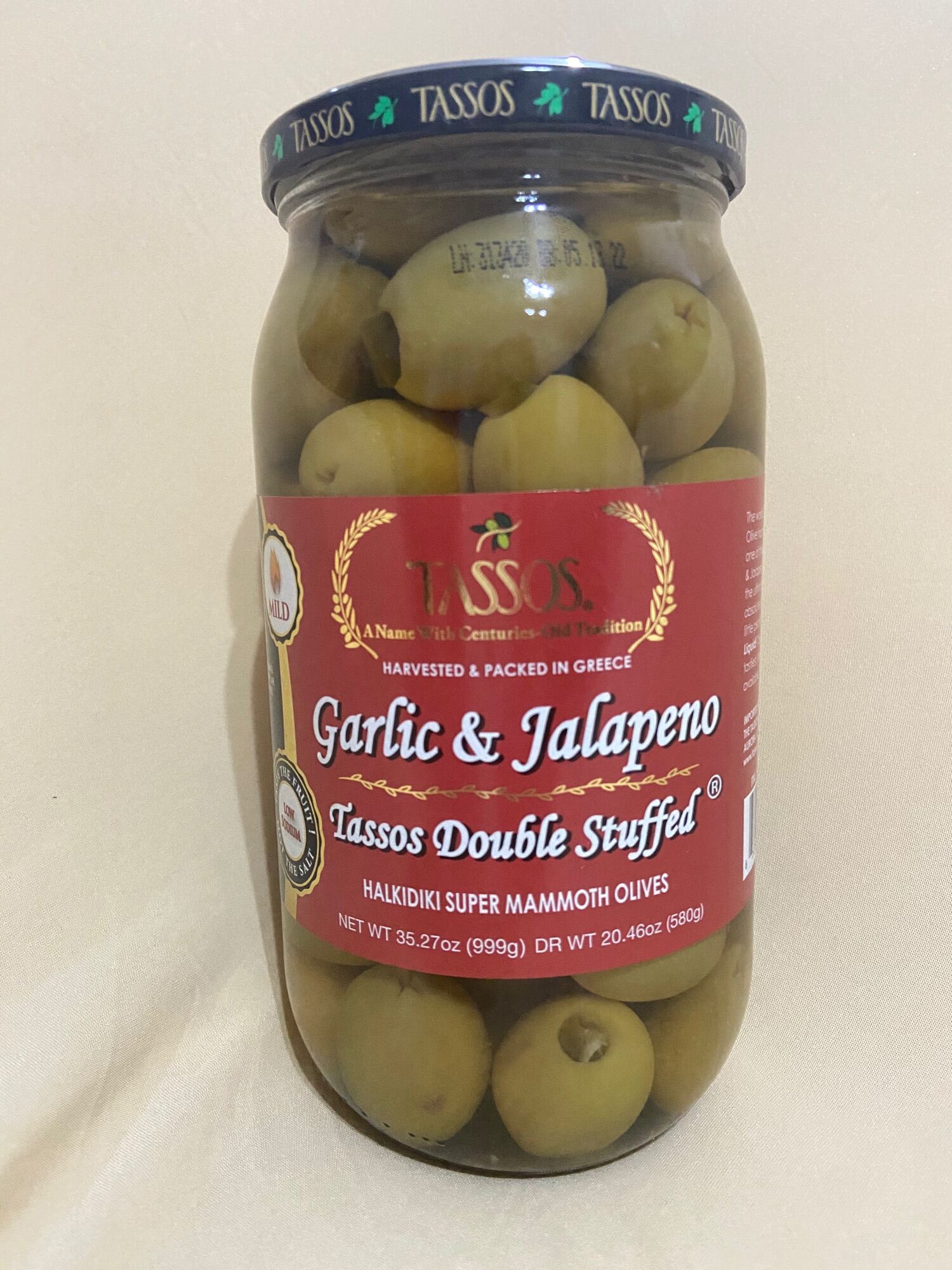 TASSOS Jalapeno & Garlic Double Stuffed™ Super Mammoth Olives Lazada PH