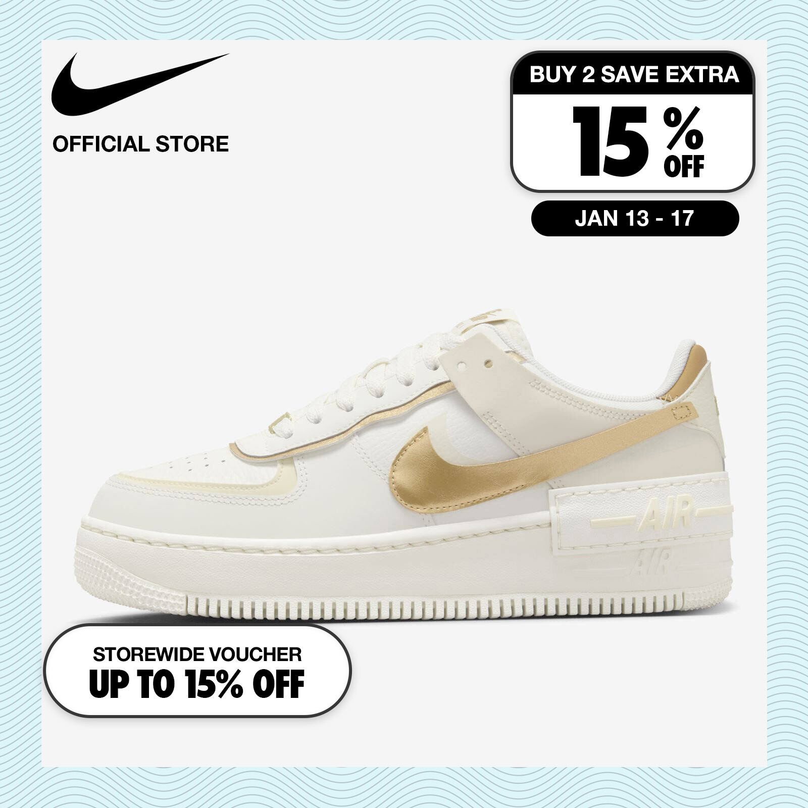 Discount on Nike  shoes - SKU: Nike Women's Air Force 1 Shadow Shoes - Sail