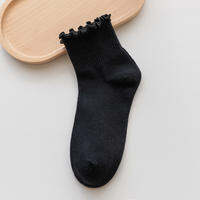 Socks For Women Cute New Summer Japanese Style Breathable Girls Short Socks Kawaii Solid Color Frilly Ruffle Socks Casual Sweet