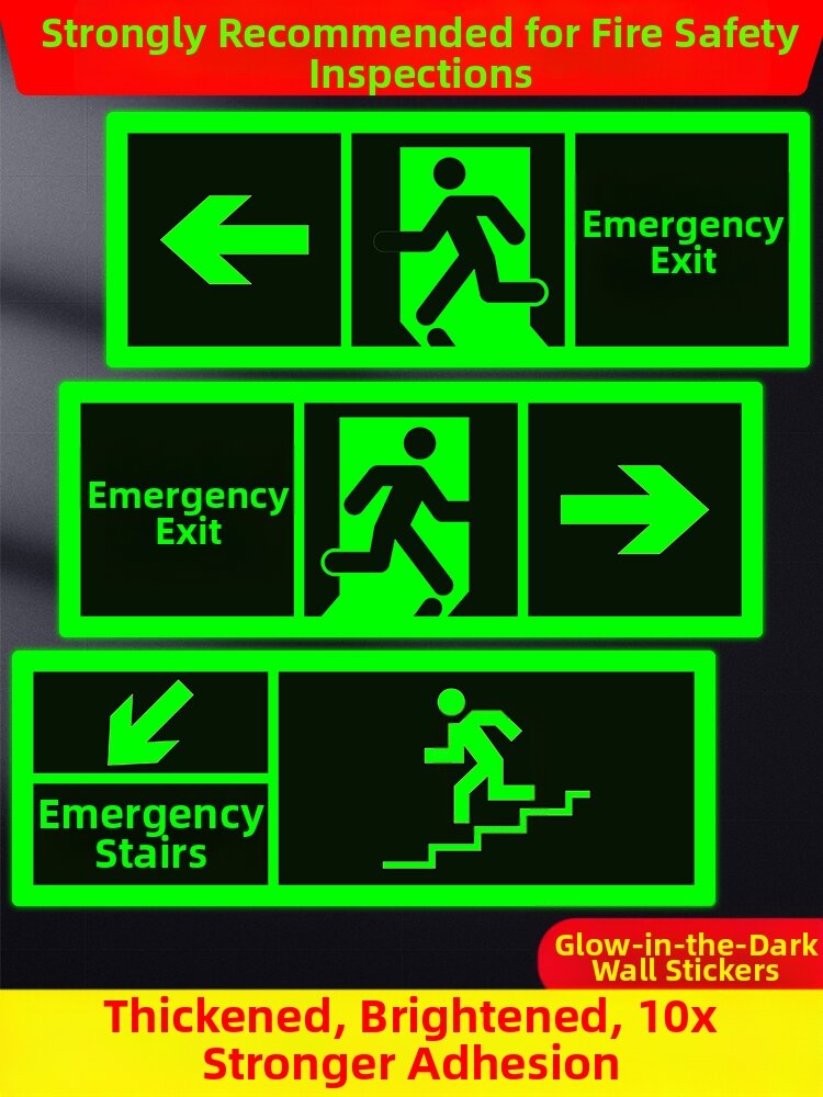 Safety Exit Sign Fire Escape Directional Wall Stickers | Lazada Philippines