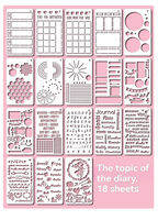 18 Pcs Journaling Stencil Set Template Geometry Shape Letter Stencil Scrapbooking Stencils for Painting and Decor Plastic