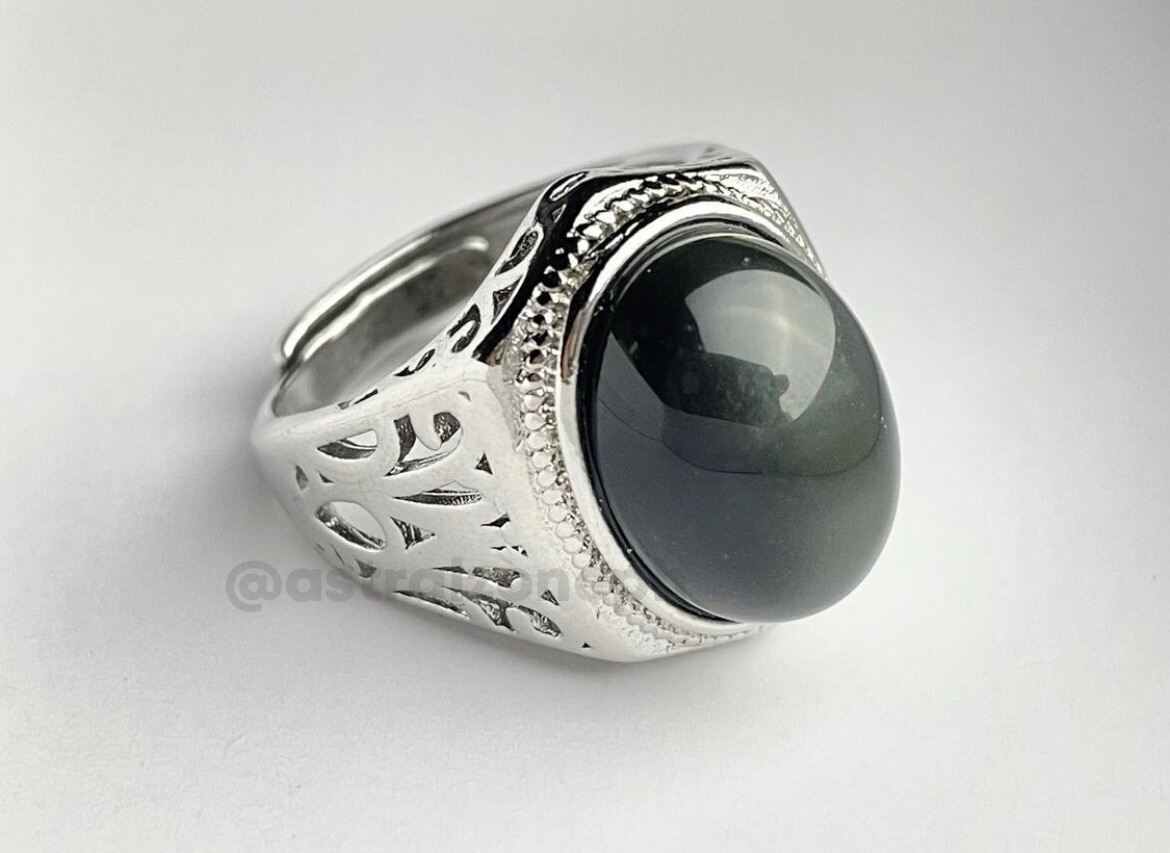 Rainbow Obsidian Ring for men Natural Crystal Gemstone Metaphysical ...