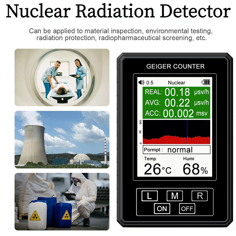 New XR-1 Pro Nuclear Radiation Detector Geiger Counter X γ β-rays Detecting Tools Real Time Mean Cumulative Dose Modes Tester