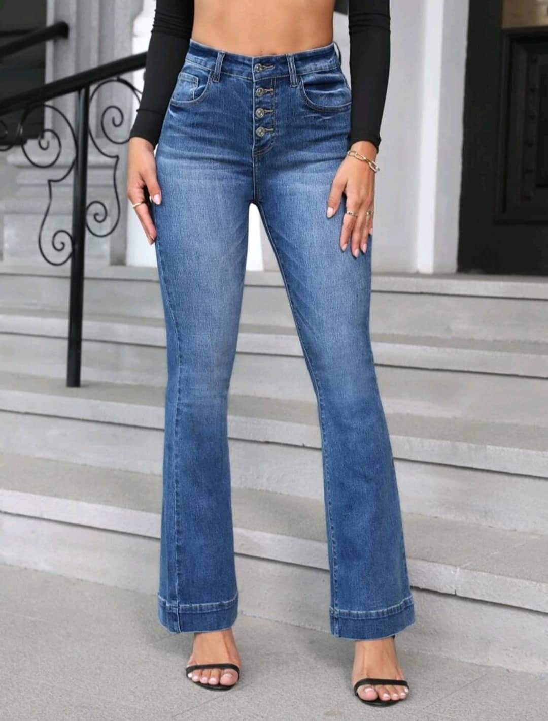 Buy High Waisted Bell Bottom Jeans online Lazada.com.ph