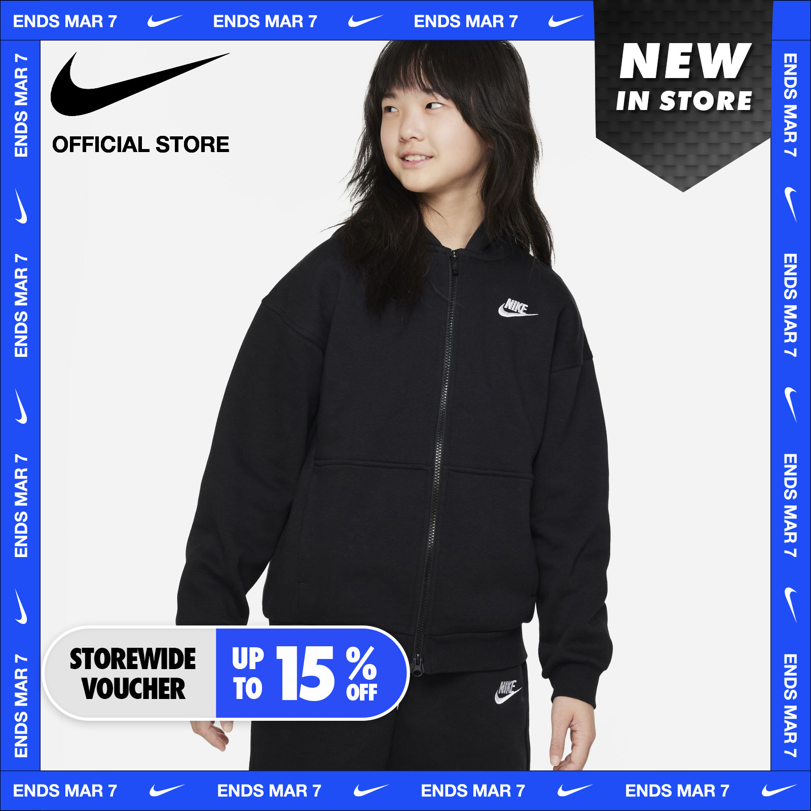 Nike Sportswear Club Fleece Older Kids' (Girls') Oversized Full-Zip Hoodie