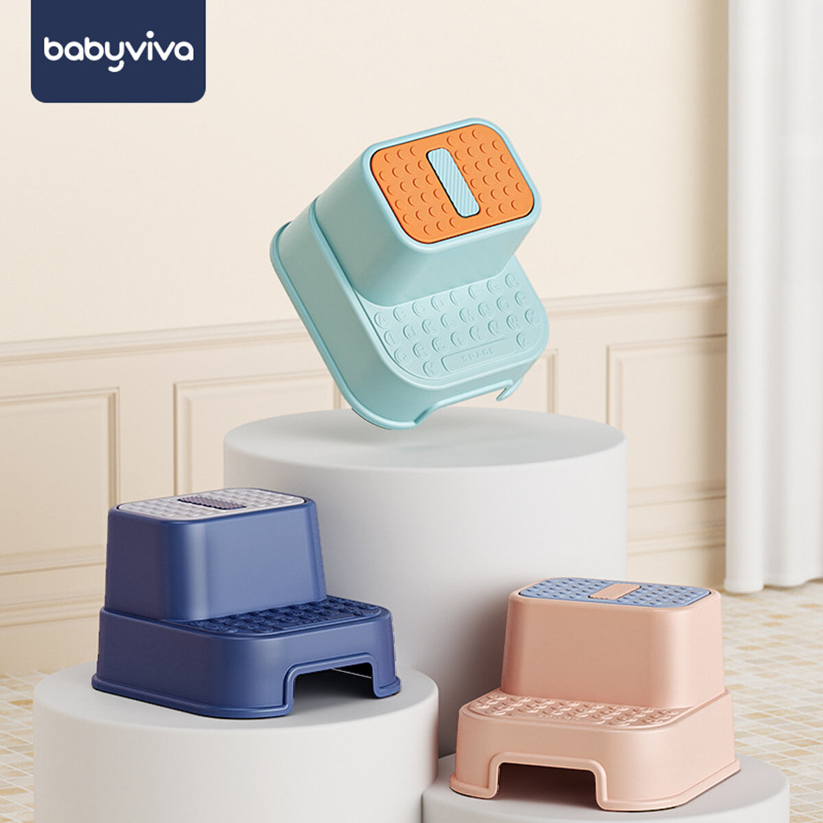 【S.mart】Babyviva baby two steps foot stool toddler anti-slip step ...