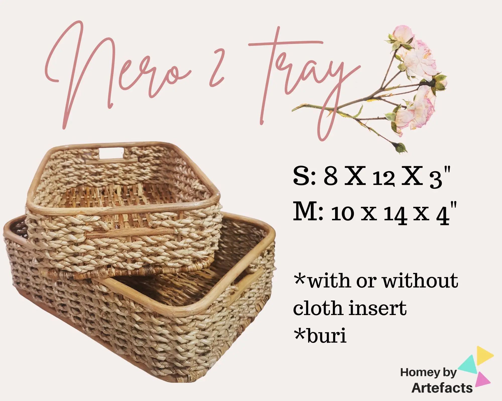 small med tray rattan basket