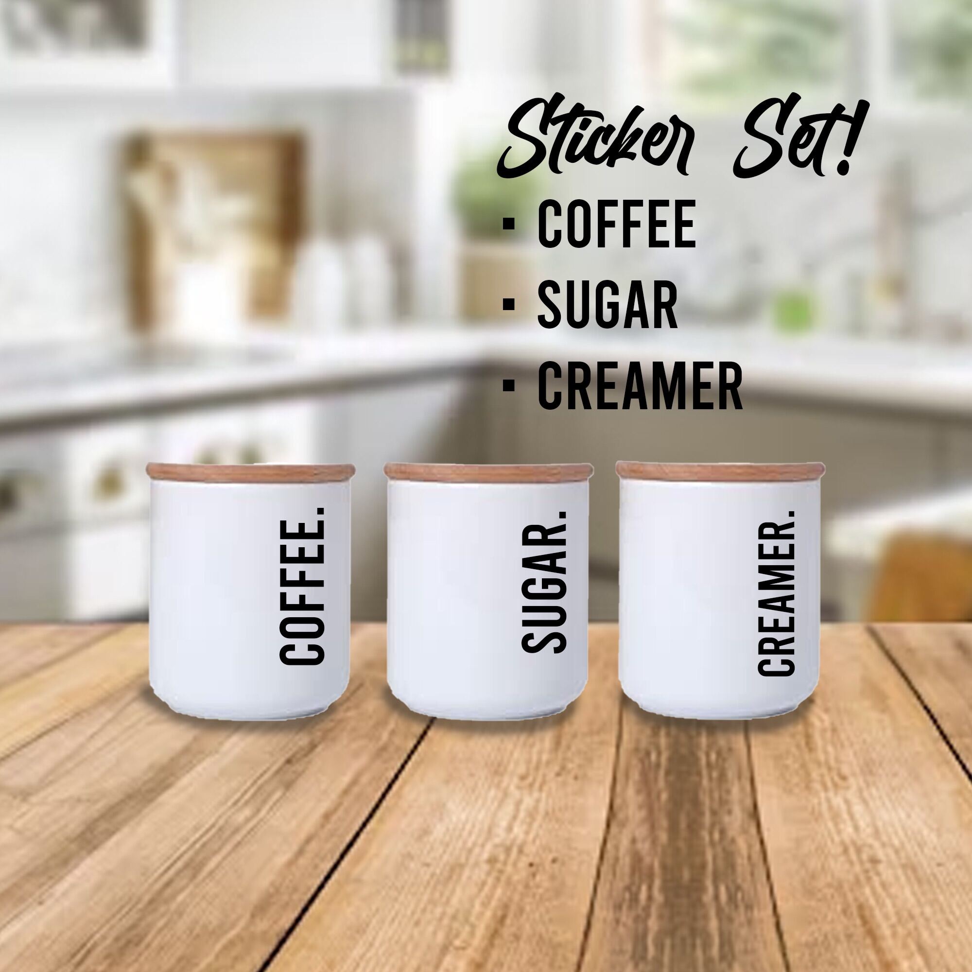 Waterproof Label Stickers for Coffee, Creamer, Sugar Decal Sticker