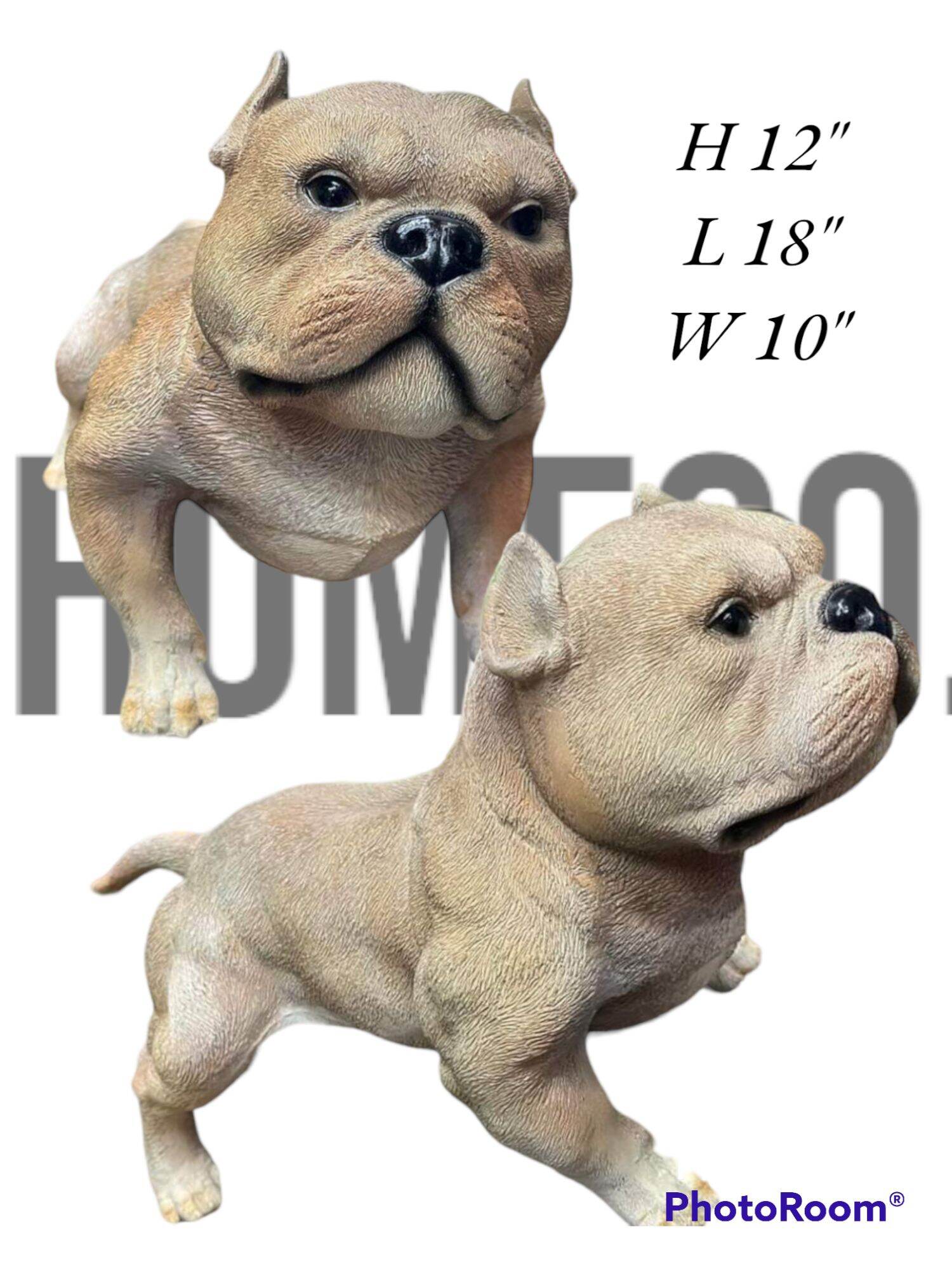 Realistic Dog figurines / American Bully / Made in fiber resin / 12"×18