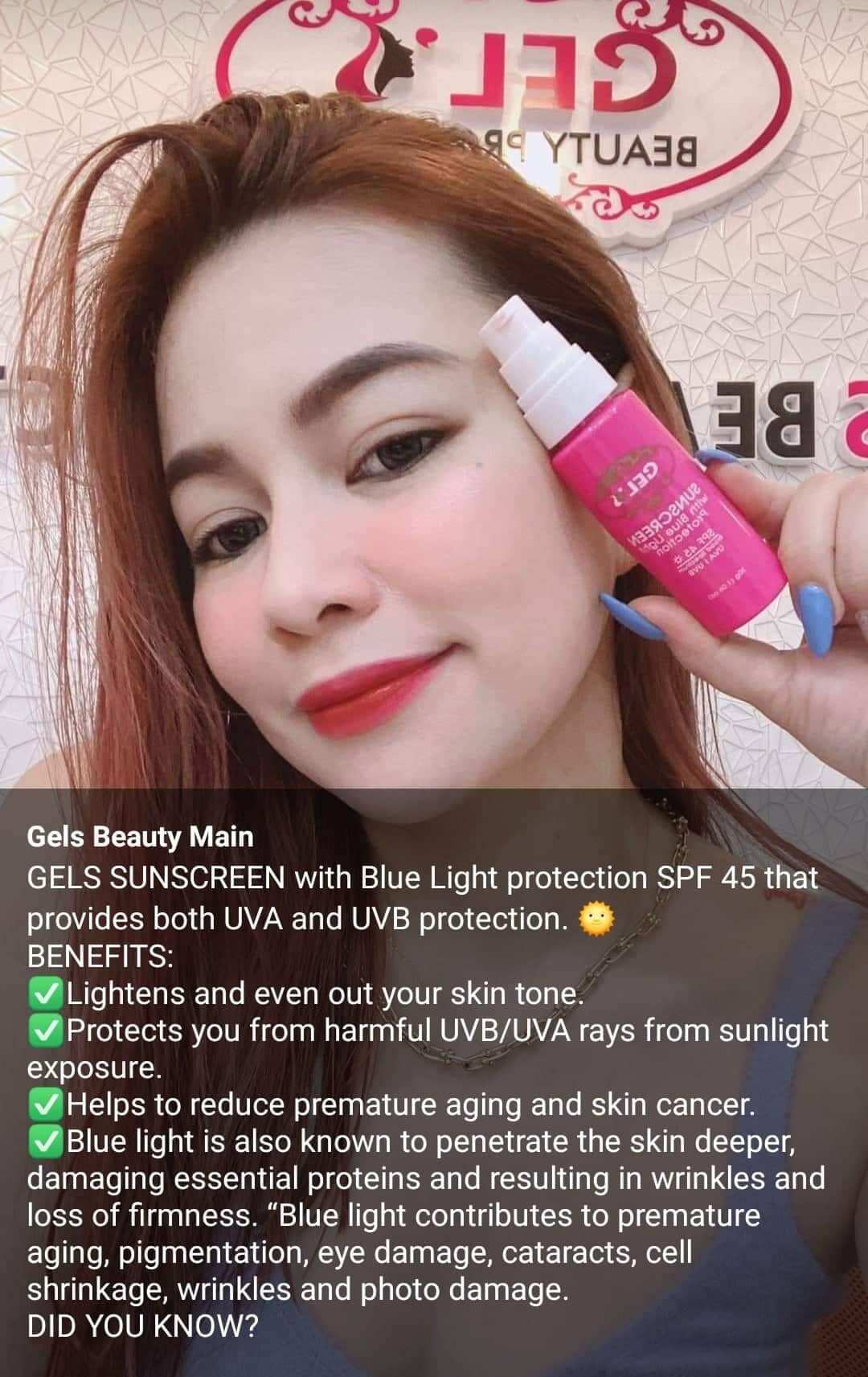 GELS SUNSCREEN with Blue Light Protection SPF45 Lazada PH