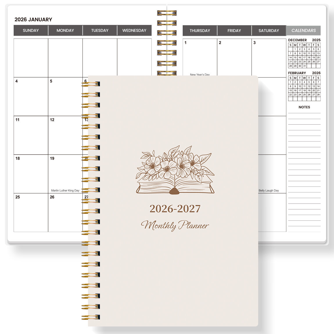 1PC A5 Two year calendar book Weekly & Monthly Planner – Spiral Organizer with Calendar & Notes School & Office Supplies