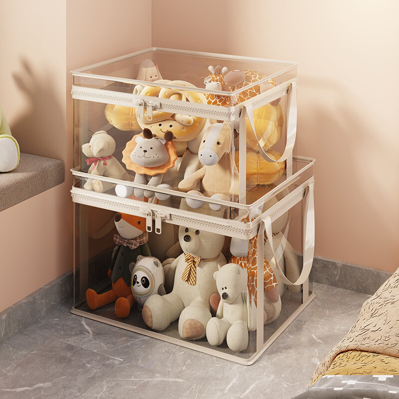 Toy Stuffed Animal Storage Bin Transparent