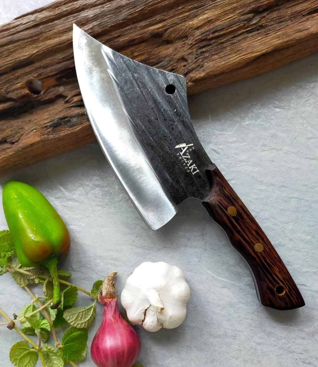 AZAKI CHEF CLEAVER KNIFE, BUTCHER KNIFE full tang handmade knife