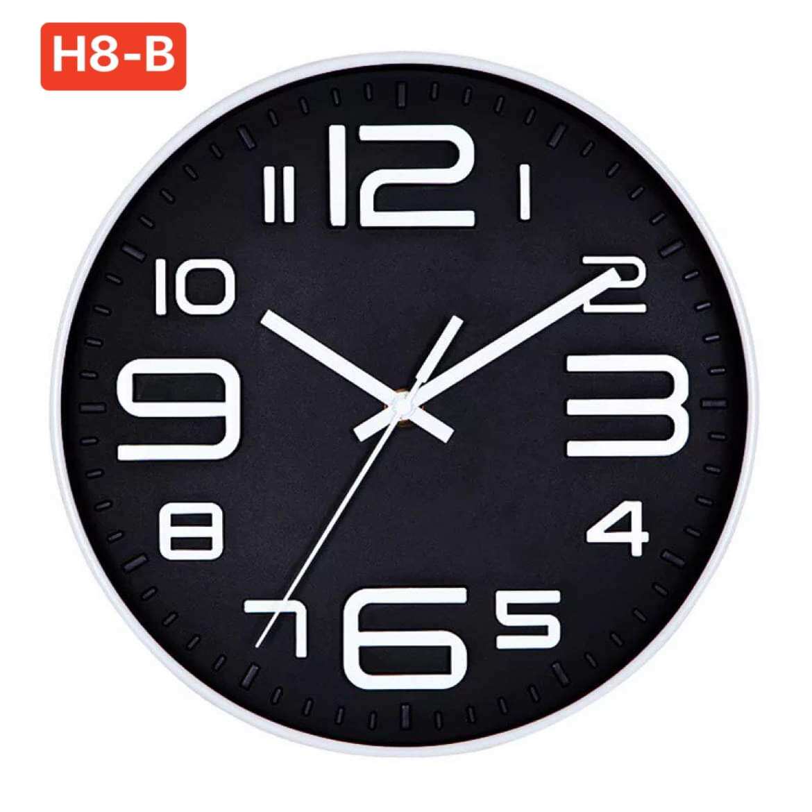 8 Inch / 19.8 Cm Black White Nordic Wall Clock Modern Design ...